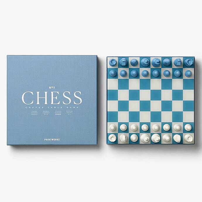 Jeu de Plateau Echecs - Classic Dusty Blue Printworks