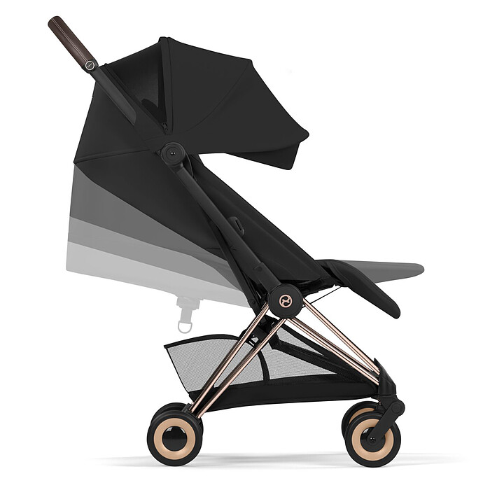 Poussette Ultra-compacte Coyä Confort Châssis Matt Black - Coconut Brown pas cher