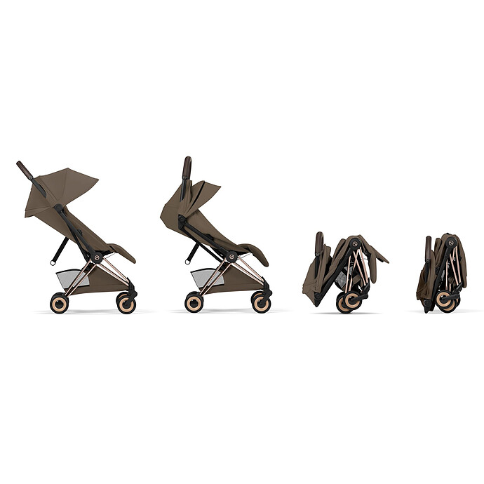 Avis Poussette Ultra-compacte Coyä Style Châssis Rosegold - Coconut Brown