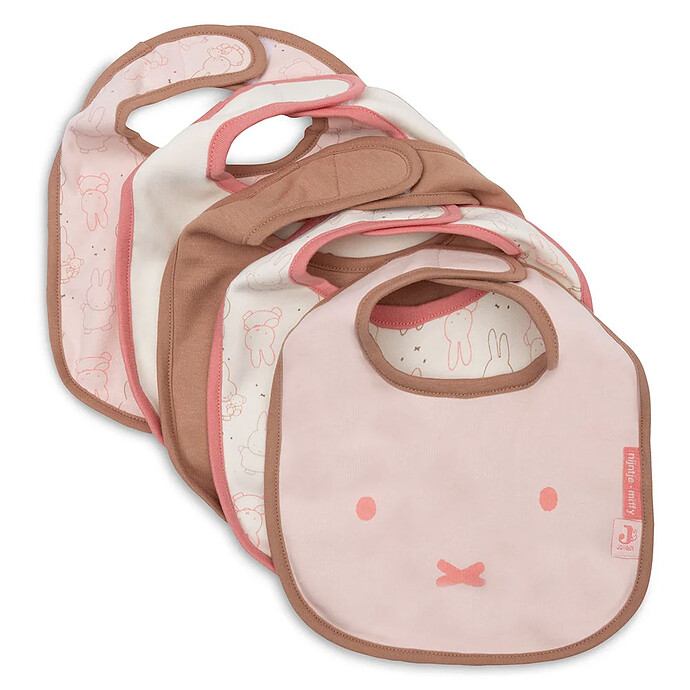Lot de 5 Bavoirs Imperméables Miffy Moments - Silk Rose Jollein