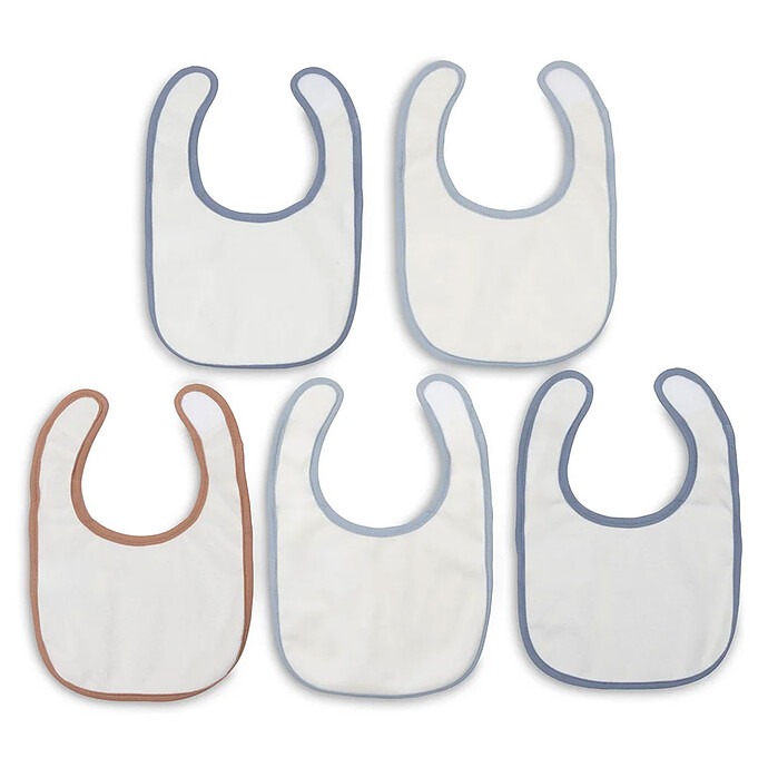 Avis Lot de 5 Bavoirs Imperméables Miffy Moments - Cloudy Blue 