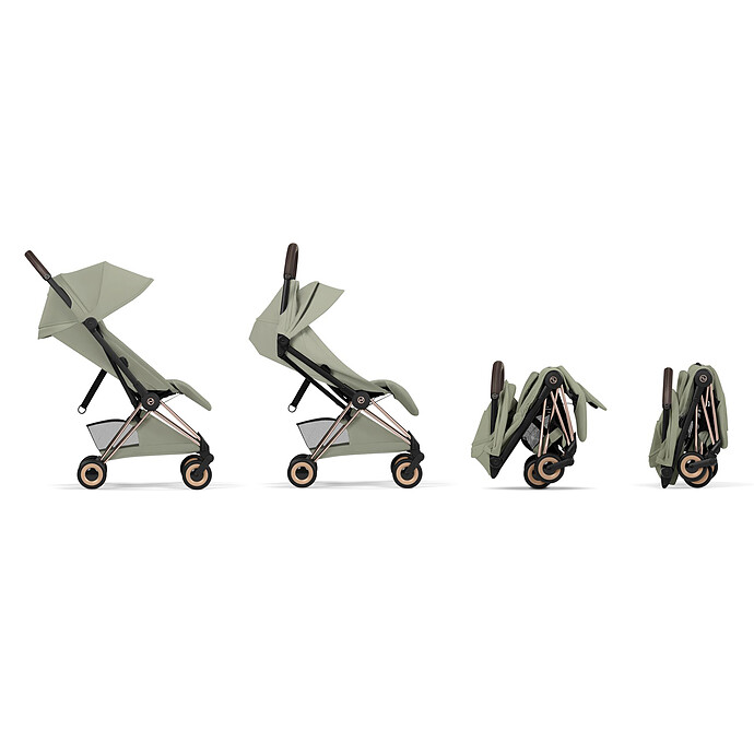Avis Poussette Ultra-compacte Coyä Style Châssis Rosegold - Sage Green