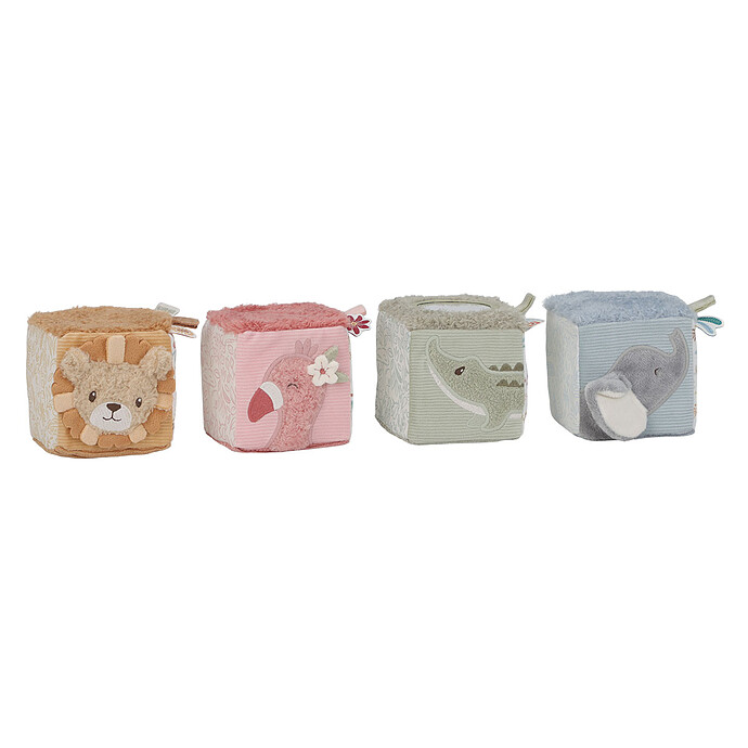 Lot de 4 Cubes Doux - Safari Friends Little Dutch