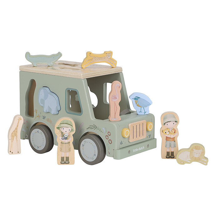 Boîte à Formes Voiture de Safari - Safari Friends Little Dutch