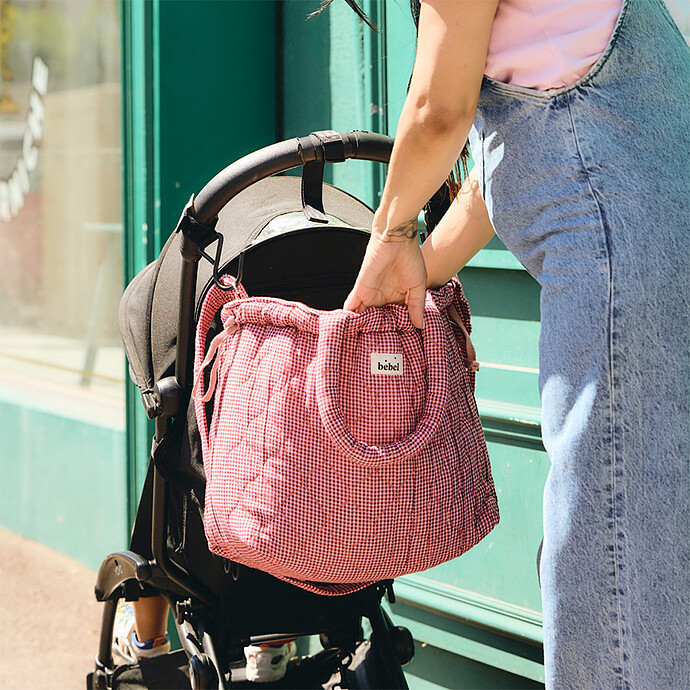 Sac à Langer Trendy - Vichy Rose BEBEL