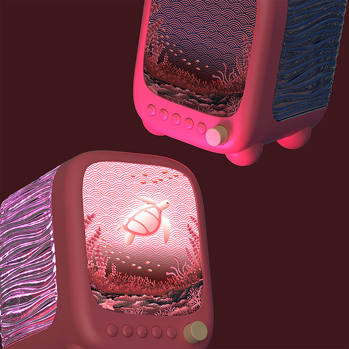 Veilleuse Aquatique et Enceinte Wavy Light - Coral MOB