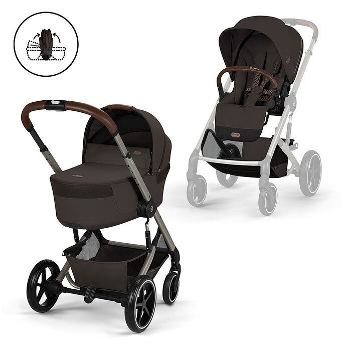 Pack Poussette Balios S Lux 2026 + Nacelle Pliable - Chocolate Brown Cybex