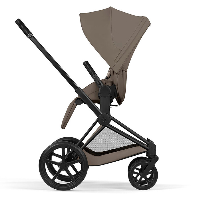 Pack Poussette Priam Confort Matt Black + Nacelle Pliable - Coconut Brown pas cher