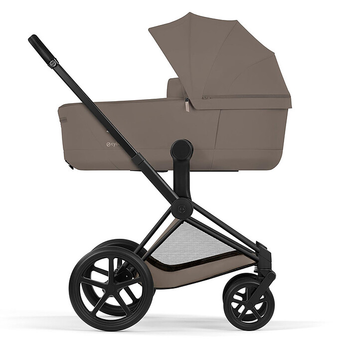 Achat Pack Poussette Priam Confort Matt Black + Nacelle Pliable - Coconut Brown