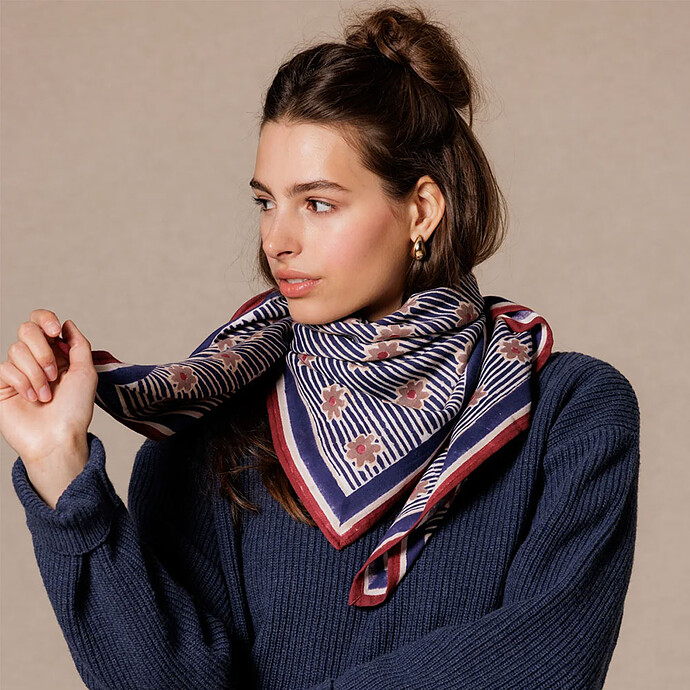Avis Big Foulard Latika Anna - Indigo