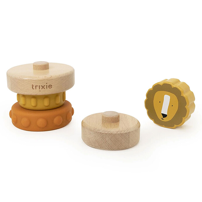 Avis Tour à Empiler en Bois et Silicone - Mr. Lion