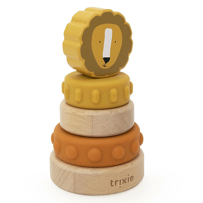 Tour à Empiler en Bois et Silicone - Mr. Lion Trixie Baby
