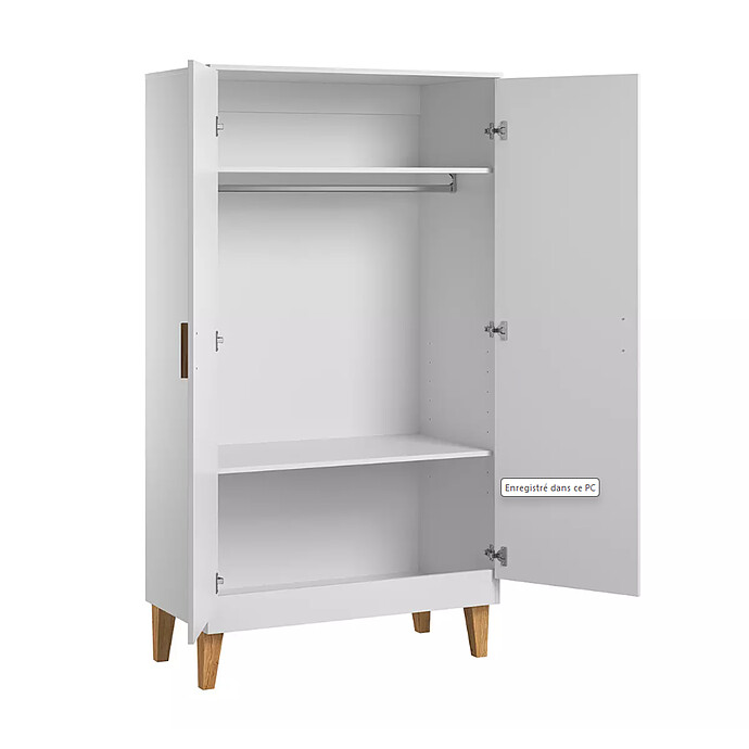 Armoire 2 Portes Lounge - Blanc Vox Meubles
