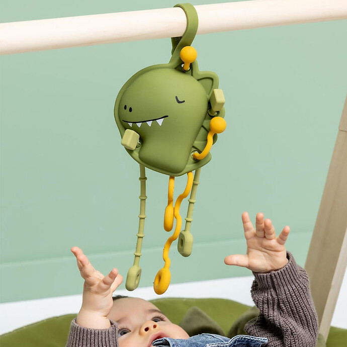 Jouet Sensoriel à Tirer en Silicone - Mr. Dino Trixie Baby