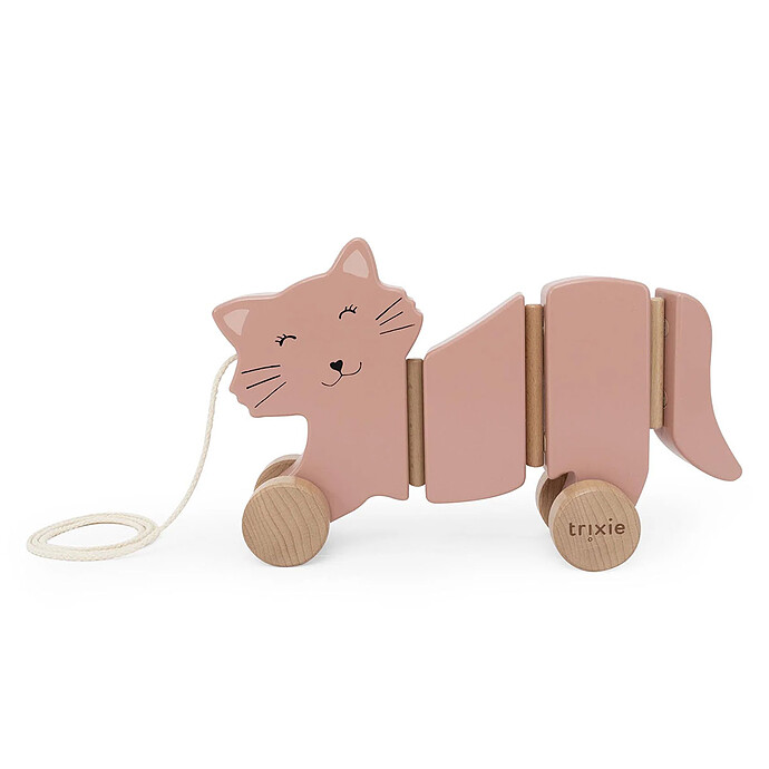 Jouet à Tirer Ondulant en Bois - Mrs. Cat Trixie Baby