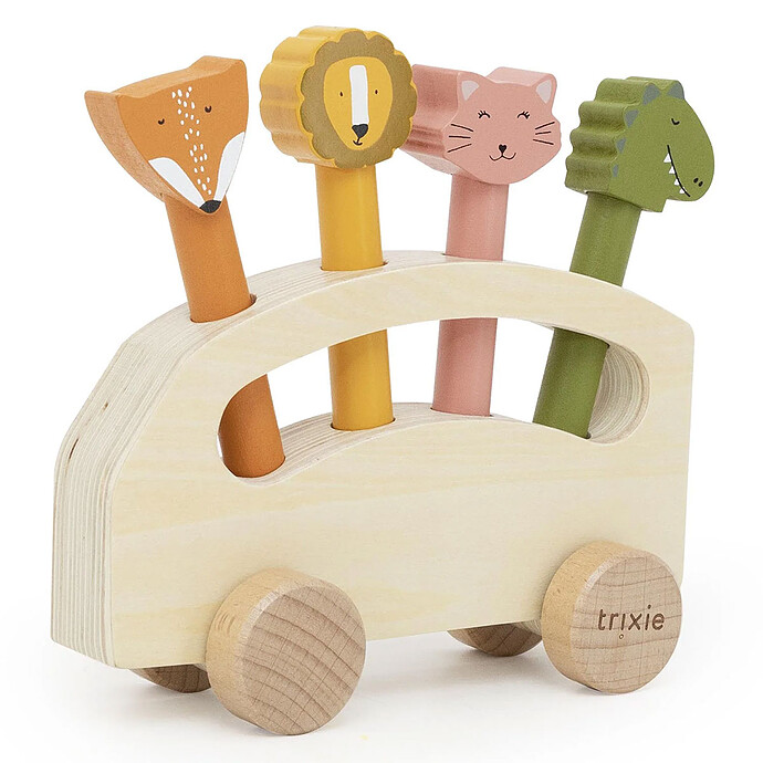 Achat Bus en Bois avec Animaux Pop-up