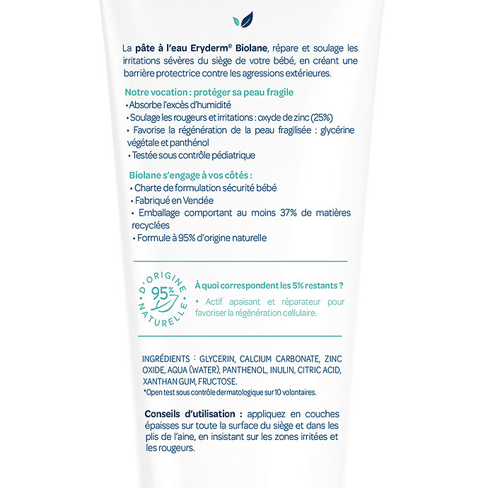 Pâte à l'Eau Eryderm - 100 ml Biolane