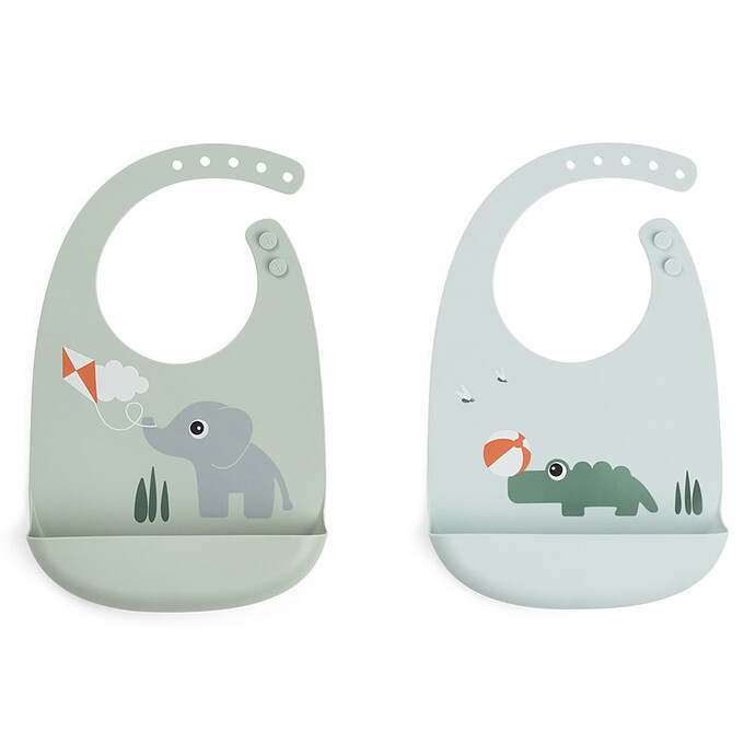Lot de 2 Bavoirs Silicone - Playground Multicolore Done by Deer