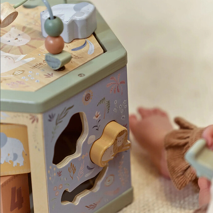 Cube d'Activités en Bois Safari Friends - Vert pas cher
