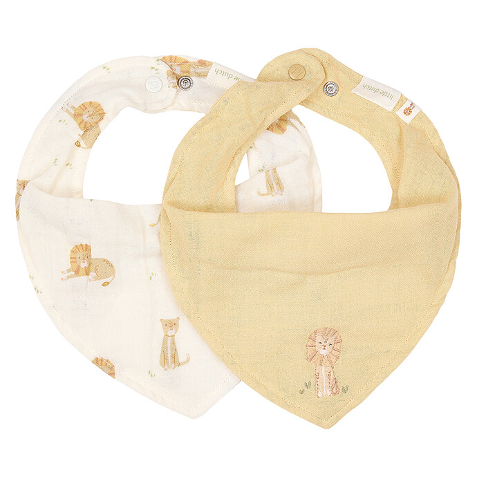 Lot 2 Bavoirs Bandana Safari Friends - Safari Leo Little Dutch
