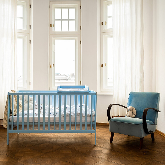 Lit Bébé Evolutif One Of Crib Clear Blue Sky - 140 x 70 cm Nina Bien
