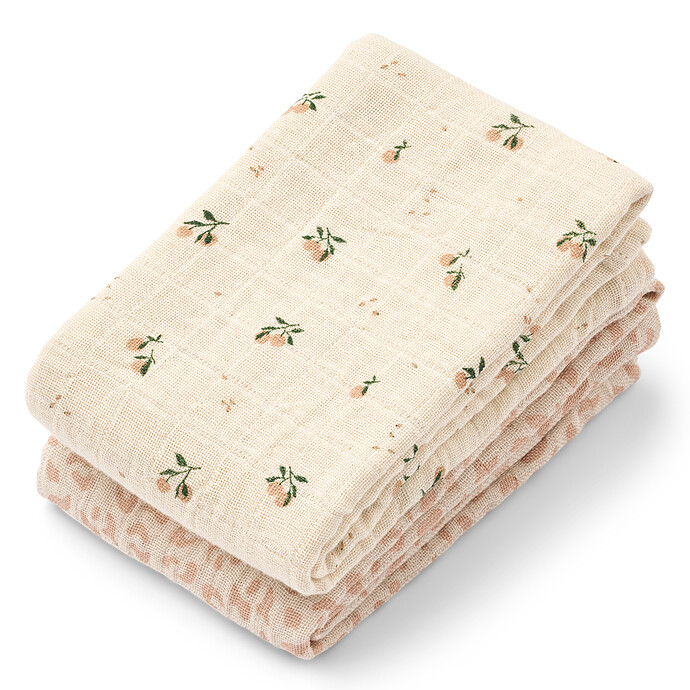 Lot de 2 Langes Lewis - Mini Leo Mini Peach Liewood