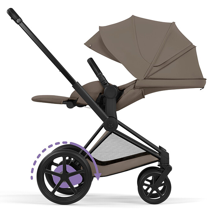 Avis Pack Poussette e-Priam Confort Matt Black + Nacelle Pliable - Coconut Brown