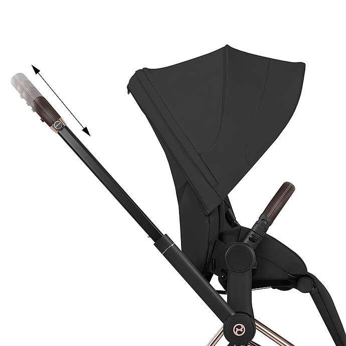 Pack Poussette e-Priam Confort Matt Black + Nacelle Pliable - Coconut Brown pas cher