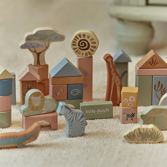 Achat Blocs de Construction en Bois - Safari Friends