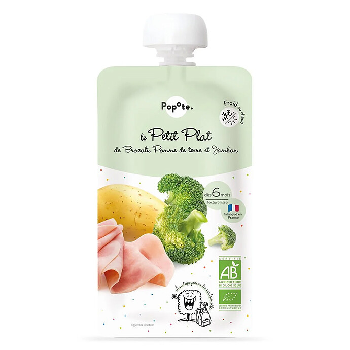 Le Petit Plat Brocoli, Pomme de terre et Jambon - 180 g Popote