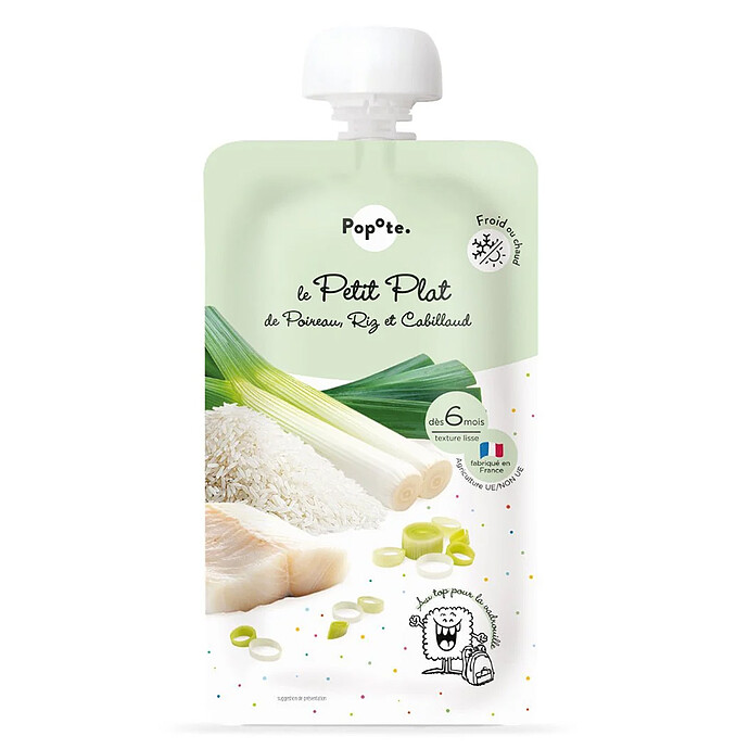 Le Petit Plat Poireau Riz et Cabillaud - 180 g Popote