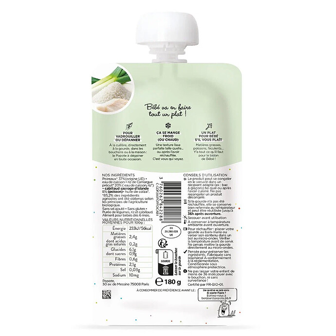 Gourde repas bio