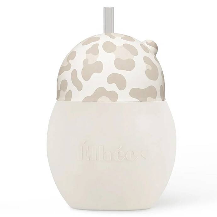 Tasse avec Paille Lestée Coconut Graouu Sand - 240 ml Elhée