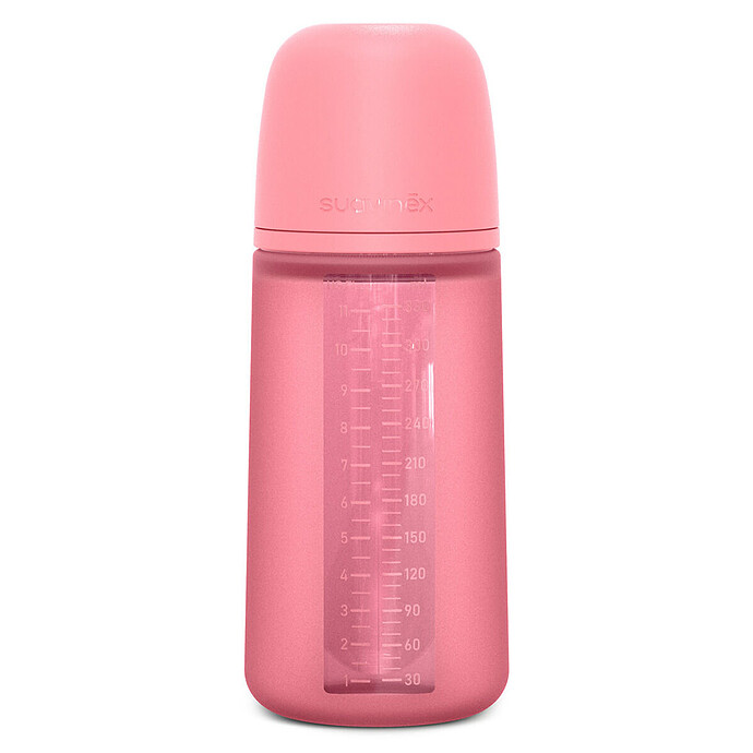 Biberon Silicone Tétine SX Pro Colour Essence Rose Flamant - 330 ml Suavinex