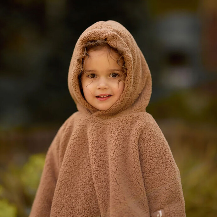 Avis Poncho Teddy Fleece Curlé - Dark Hazel 