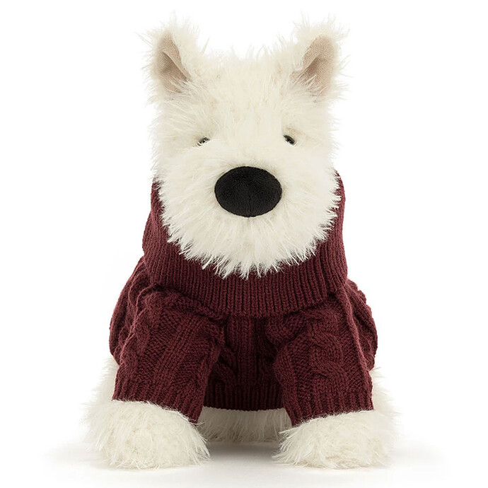 Munro Scottie Dog Winter Jumper Outfit Jellycat