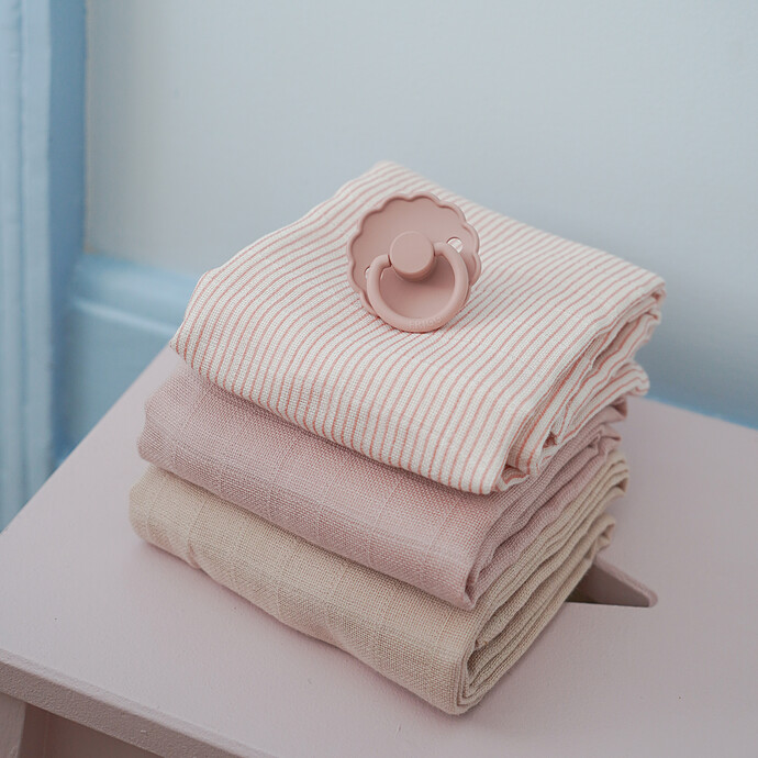 Avis Lot de 3 Langes - Classic Stripes Rose