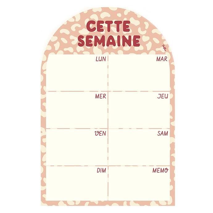 Cette Semaine Planning Hebdomadaire Magnétique - Graou Rose Ferflex