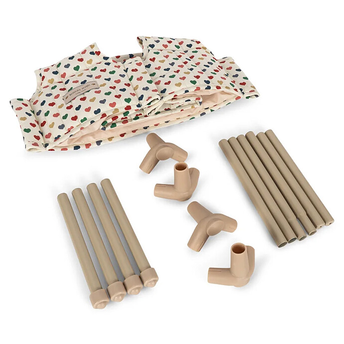 Lit Parapluie pour Poupée - Coeur Coloré Konges Sløjd