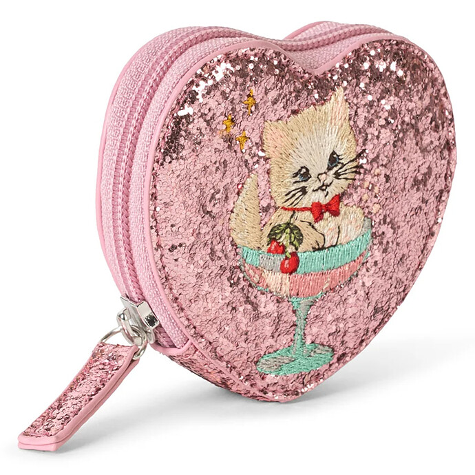Porte-monnaie Coeur à Paillettes - Kitty Konges Sløjd