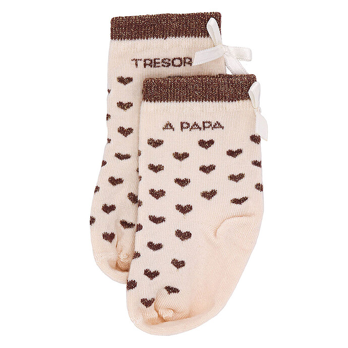 Chaussettes Coeurs Trésor à Papa Mocha - 6/18 Mois BB&Co