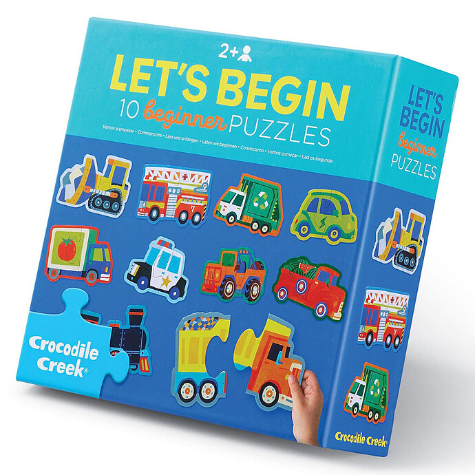 Lot de 10 Puzzles Let's Beggin 2 Pièces - Véhicules Crocodile Creek