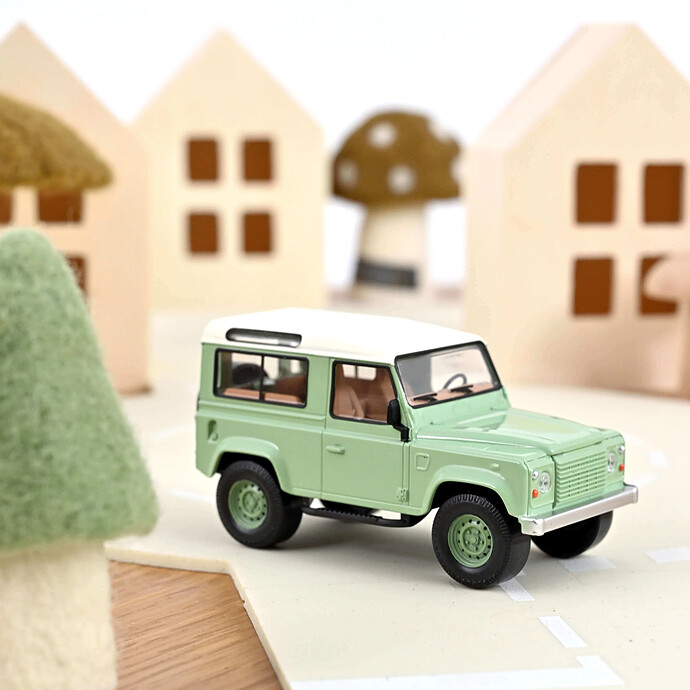Land Rover Defender 1995 Jet-car 1/43 - Vert Grasmere et Blanc Norev