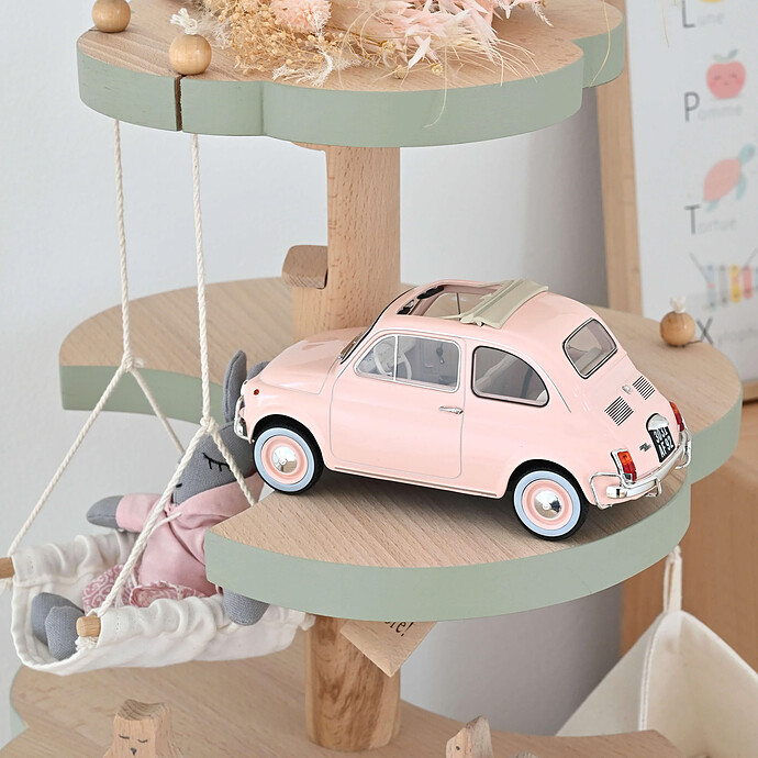 Pack Cadeau de Naissance Fiat 500 L 1968 1/18 - Rose Norev