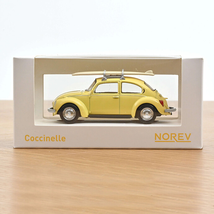 Avis Coccinelle 1303 1973 Jaune avec Surf 1/43 Jet-car - Jaune