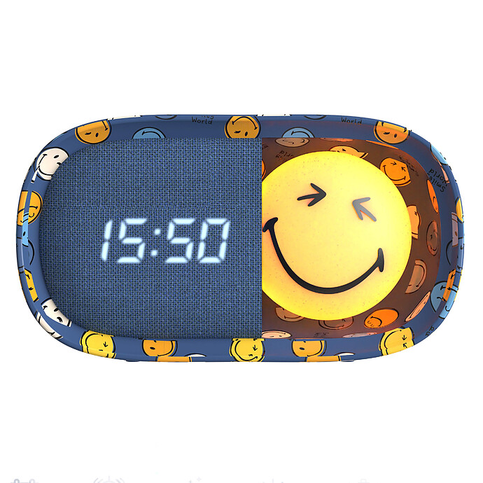 Réveil Veilleuse Dreamy Smiley World - Bleu MOB