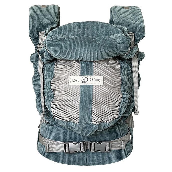 Porte-bébé PhysioCarrier 2 Velours Cotelé - Velvet Blue Love Radius