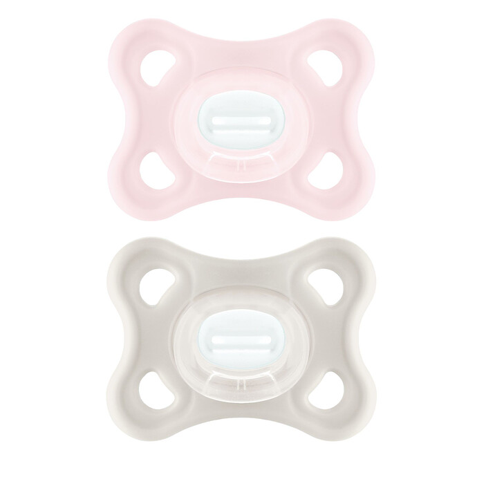 Lot de 2 Sucettes Comfort Silicone Rose - 2/12 Mois MAM