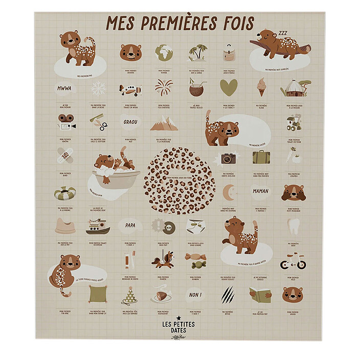 Affiche Mes Premières Fois Graou - 50 x 40 cm Les Petites Dates