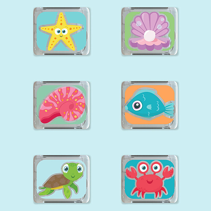 Avis Lot de 6 Cubes Lumineux - Océan